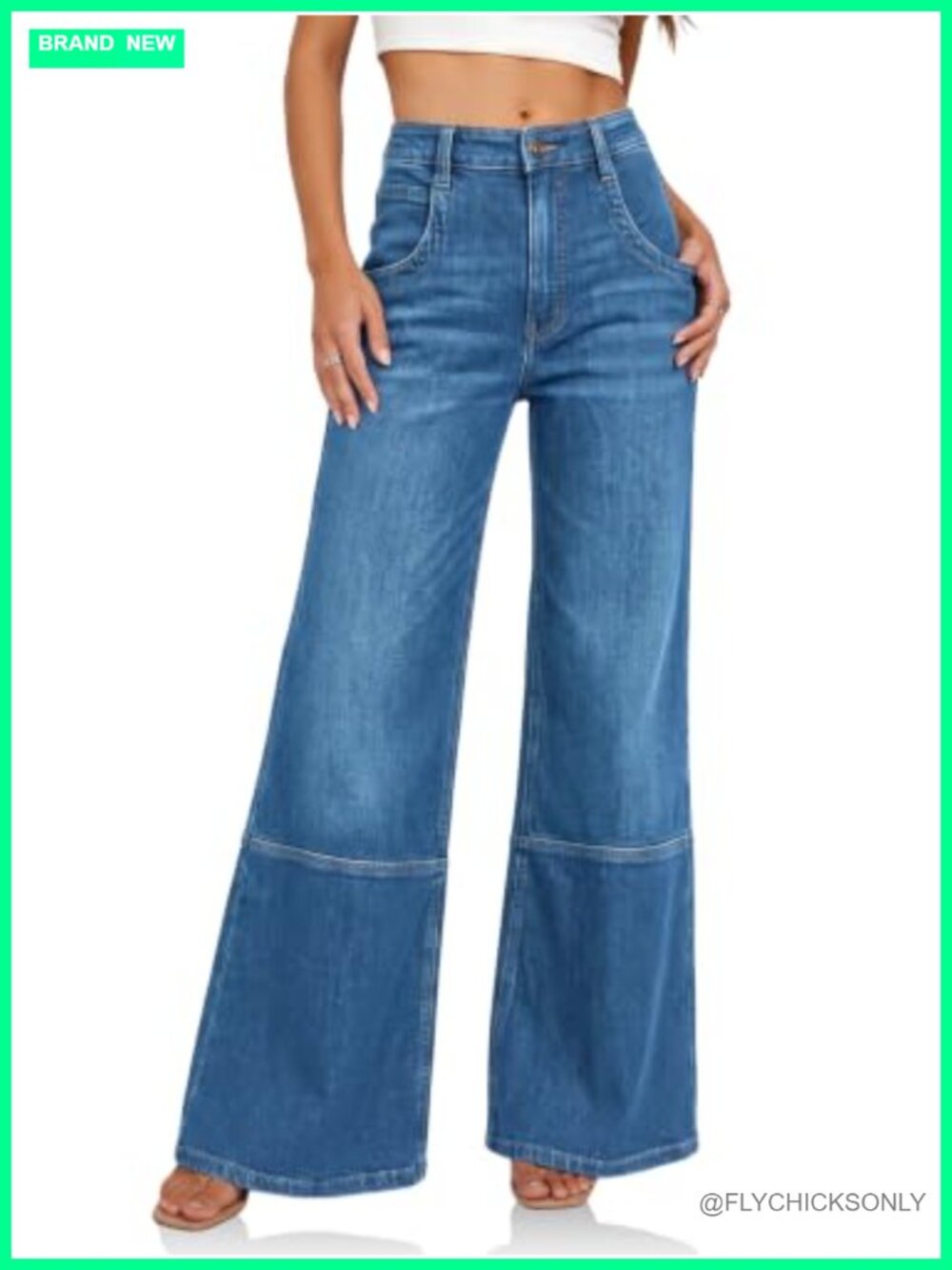 Cicy Bell High Waisted Bell Bottom Jeans Flared Denim Pants